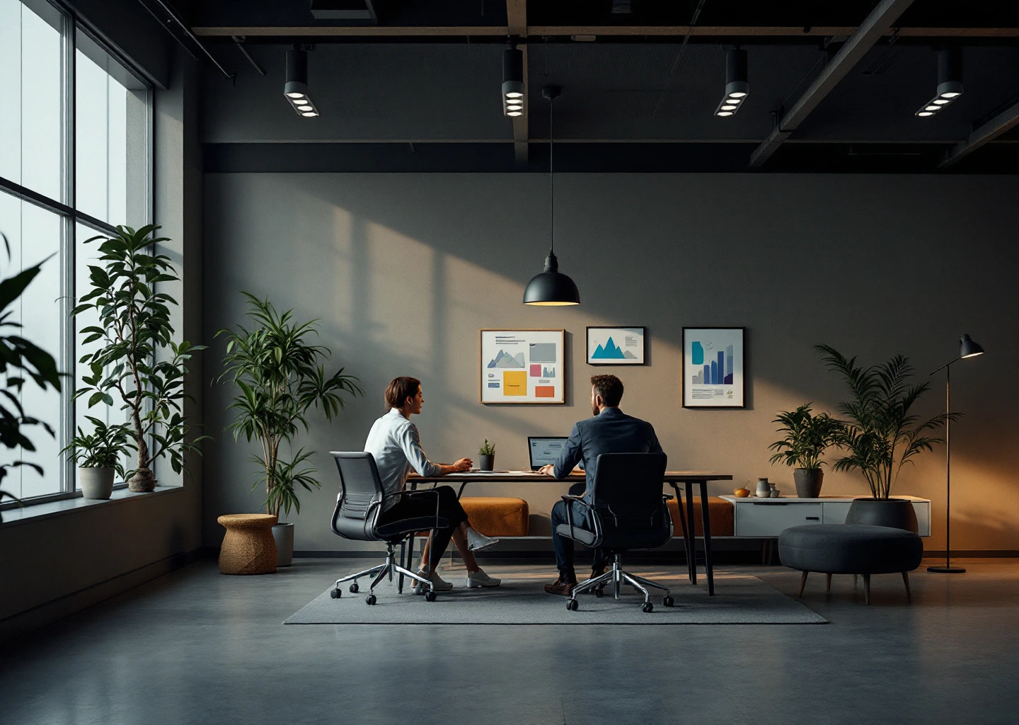 Strategy session in a modern meeting room